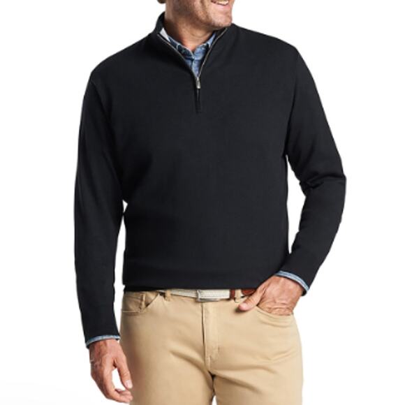 Peter Millar Men's Black Whitaker Quarter-Zip Jumper XL - Picture 1 of 13